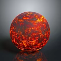 Glowing Red Orange Sphere With Lava Like Texture And Shiny Reflective Surface 3d model