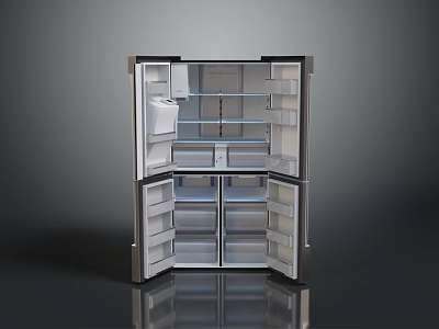 Open Silver Computer Case Featuring Multiple Internal Compartments And Hardware Storage Slots On Smooth Surface 3d model