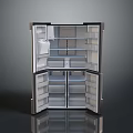 Open Silver Computer Case Featuring Multiple Internal Compartments And Hardware Storage Slots On Smooth Surface 3d model