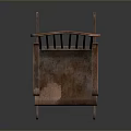 Vintage Wooden Rocking Chair With Armrests And Slatted Back Design