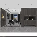 Modern Living And Dining Area Interior With Sofa Coffee Table TV And Large Windows