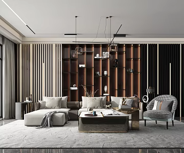 modern living room 3d model