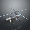Metallic Helicopter Featuring Main Rotors Tail Rotor And Streamlined Body Design
