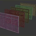 Colorful Decorative Grille Panels For Interior Architectural Decoration With Gray Red Finishes