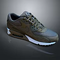 Nike Olive Green Air Max Sneakers Featuring Mesh Upper And White Sole