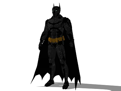 Batman Game Character In Black Suit With Bat Symbol And Yellow Utility Belt 3d model