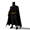 Batman Game Character In Black Suit With Bat Symbol And Yellow Utility Belt