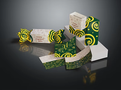 Colorful Decorative Storage Boxes With Spiral Patterns Various Shapes And Textured Surfaces 3d model