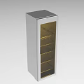 Modern Glass Door Cabinet With Silver Frame And Internal Shelves Design