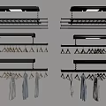 Stylish Metal Multi Row Wall Mounted Clothes Hangers Holding Various Garments