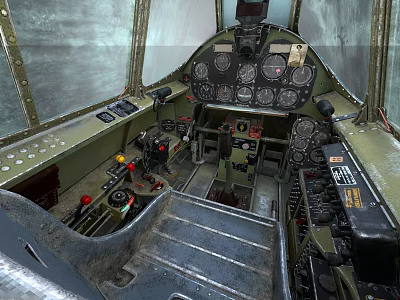 Spacecraft Cockpit Interior With Control Panels Gauges And Astronaut Equipment 3d model