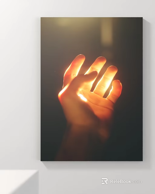 Delicate Human Hand Illuminated By Soft Warm Glowing Light In Dark Background Scene 3d model 