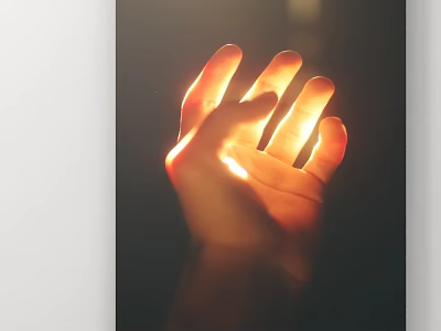 Delicate Human Hand Illuminated By Soft Warm Glowing Light In Dark Background Scene 3d model