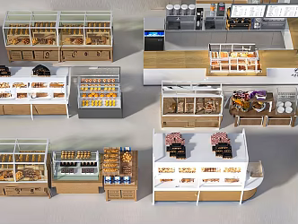 Dessert Bread Display Cabinet Bar Counter Nakajima Display Cabinet Display 3d model
