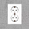 Modern White Wall Mounted Switch Panel Featuring Double European Sockets Design 3d model