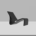 Modern Black Lounge Chair With Curved Ergonomic Design And Minimalist Structure