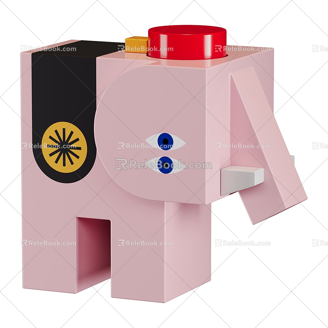 Elephant children's toy ornaments 3d model