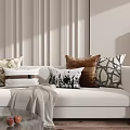 Decorative Throw Pillows On White Sofa With Various Patterns And Colors For Cozy Living Room