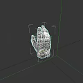 Game Movie Character Wearing Black Tactical Glove With Protective Finger Design