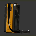 Vintage Portable Radio Yellow And Black Design With FM AM Dial Knobs And Shoulder Strap