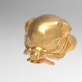 Gold Mechanical Helmet Shaped Decorative Ornament Set for Modern Interior Decoration
