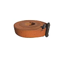 Brown Rolled Cargo Strap With Metal Buckle And Red Patterns 3d model