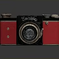 Vintage Kodak Camera With Red And Black Body Classic Lens And Control Knobs 3d model
