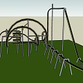 Outdoor Playground Equipment With Spiral Twisted Track And Metal Support Frames