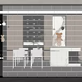 Modern partition glass brick partition 3d model