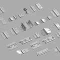 Assorted Metal Hardware Fittings Including Hinges Brackets and Fasteners for Furniture