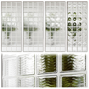 Modern glass brick glass brick partition screen combination 3d model