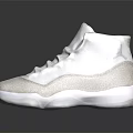White High Top Athletic Shoes with Silver Glitter Accents Modern Design Lace Up Closure
