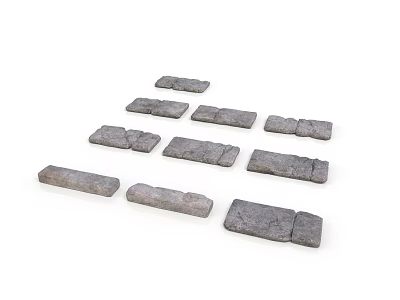 Natural Gray Stone Bricks For Outdoor Pathway Paving And Garden Decoration 3d model