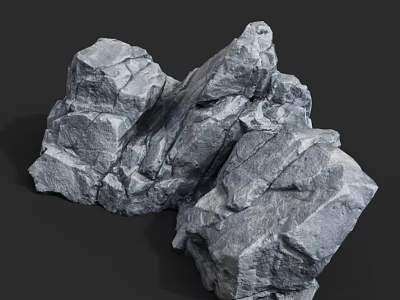 Cluster Of Natural Rugged Rocks With Textured Surfaces In Outdoor Landscape 3d model