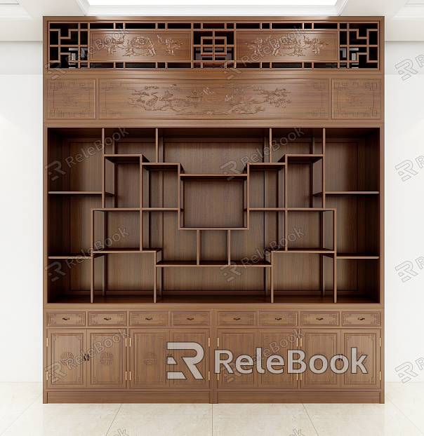 New Chinese Style Storage Cabinet Antique Rack model