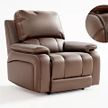 Comfortable Brown Leather Massage Chair With Ergonomic Design And Stitching Details