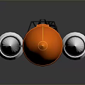 Orange Streamlined Missile Featuring White Tail Fins Striped Sections And Aerodynamic Design
