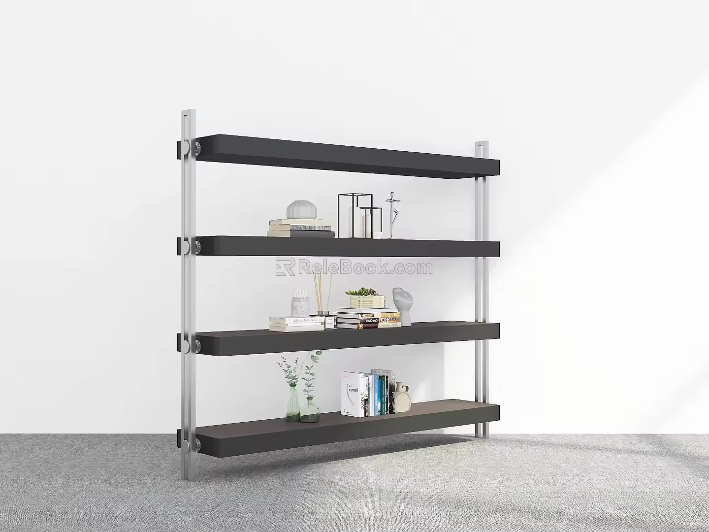 Bookshelf Ornaments Storage Rack Decorative Rack Bookshelf Shelf 3d model