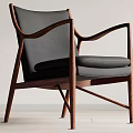 Modern Accent Chair With Wooden Frame Gray Cushion And Minimalist Comfortable Design