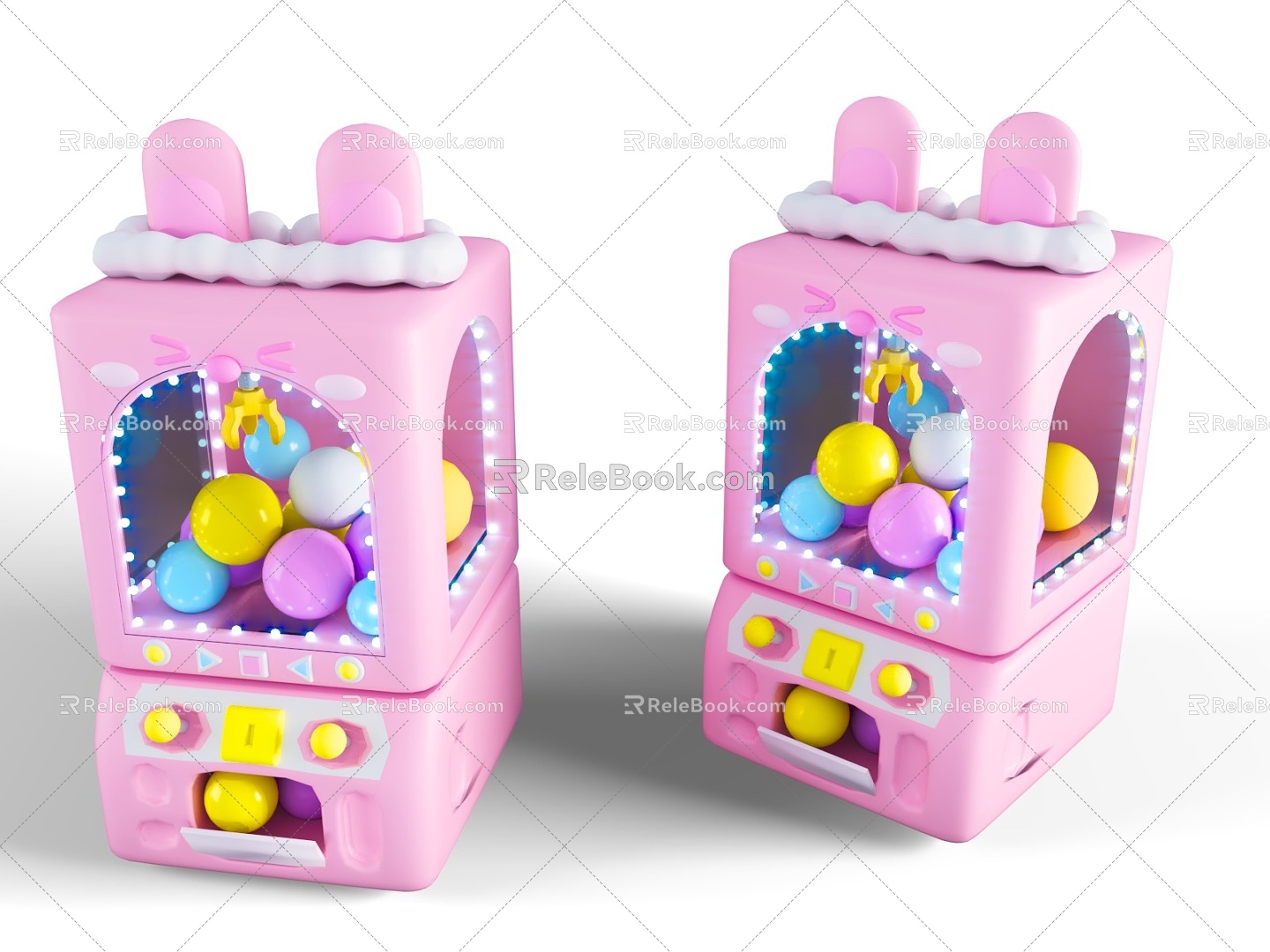 Cartoon lottery machine egg twisting machine doll machine game hall children's playground children's playground 3d model