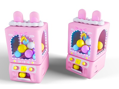 Cartoon lottery machine egg twisting machine doll machine game hall children's playground children's playground 3d model