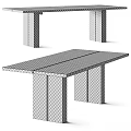 Minimalist Black Wooden Table With Block Legs And Modern Minimalist Design 3d model