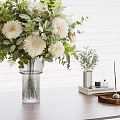Inflatable Flower Decor Piece With Glass Vase White Dahlias And Green Plants