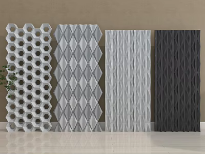 Architectural Decorative Wall Panels with Geometric Patterns Various Textures and Color Options 3d model