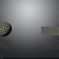 Handcrafted Wooden Stone Sphere And Rectangular Slab With Spotted Surface Pattern 3d model