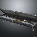 Open Black Storage Case With Gun Knife And Metal Hardware