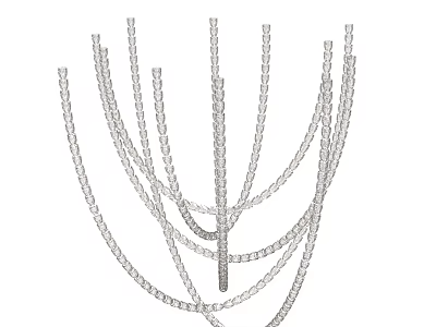 Luxurious Multi Strand Crystal Beaded Chandelier Design For Modern Home Interiors 3d model