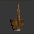 Traditional Wooden Musical Instruments With Carved Design And Red Drum Head On Black Background
