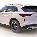 Stylish Infiniti QX50 White SUV Exterior Design With LED Taillights And Alloy Wheels