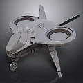 Futuristic Spacecraft 3D Model With Dual Circular Thrusters And Landing Gear